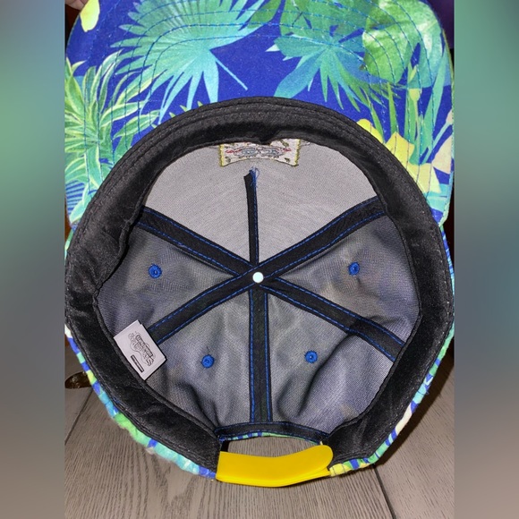 SpongeBob SquarePants Mens Snapback Flat-bill Hat Tropical Floral Pattern - Picture 4 of 6